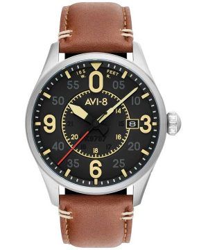 AVI-8 Spitfire Smith Woolston esfera negra automático AV-4090-01 Watch de Men es