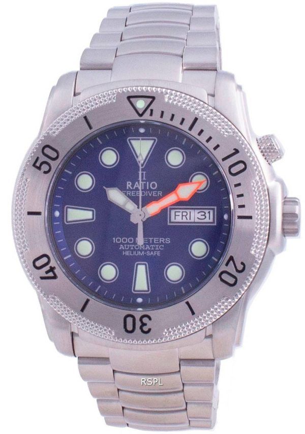 Ratio Free Diver Helium-Safe Automatic 1068MD96-34VA-BLU 1000M Reloj para hombre