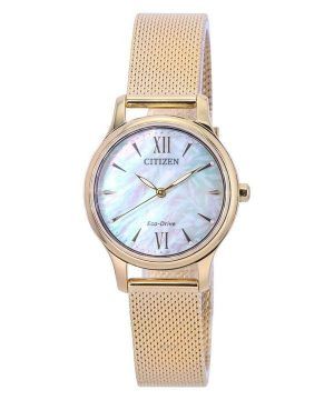 Citizen Eco-Drive Rose Gold Tone Acero inoxidable Madreperla EM0892-80D Reloj para mujer