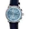 Zeppelin 100 Jahre Cronógrafo Correa de cuero Azul hielo Dial Cuarzo 86704 Reloj para hombre