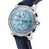 Zeppelin 100 Jahre Cronógrafo Correa de cuero Azul hielo Dial Cuarzo 86704 Reloj para hombre