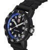 Luminox Leatherback SEA Turtle Correa de poliuretano gigante Esfera negra y azul Cuarzo suizo XS.0324 100M Reloj para hombre