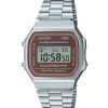 Reloj Casio Vintage Digital de acero inoxidable con pulsera de cuarzo A168WA-5A para hombre