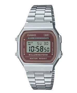 Reloj Casio Vintage Digital de acero inoxidable con pulsera de cuarzo A168WA-5A para hombre