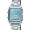 Reloj Casio Vintage analógico digital con esfera azul turquesa y cuarzo AQ-230A-2A1 para mujer