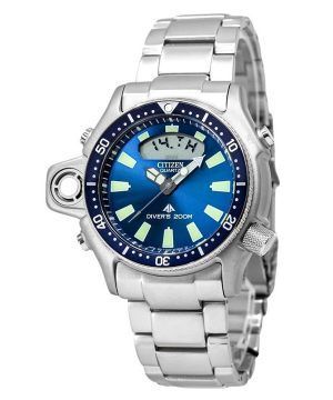 Reloj para hombre Citizen Promaster Aqualand de acero inoxidable con esfera azul y cuarzo Diver&#39,s JP2000-67L 200M