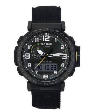 Reloj Casio ProTrek analógico digital de resina con base biológica y correa de tela con esfera verde Solar PRG-601YB-3 100M para