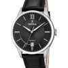 Reloj Festina Classics con correa de cuero y esfera negra de cuarzo F20426-3 para hombre