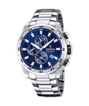 Reloj Festina Sport Cronógrafo de acero inoxidable con esfera azul y cuarzo F20463-2 100M para hombre