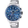 Reloj Festina Timeless Cronógrafo de acero inoxidable con esfera azul y cuarzo F20560-3 100M para hombre