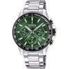 Reloj Festina Timeless Cronógrafo de acero inoxidable con esfera verde y cuarzo F20560-4 100M para hombre