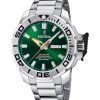 Reloj para hombre Festina Diver de acero inoxidable con esfera verde y cuarzo F20665-2 200M con correa adicional