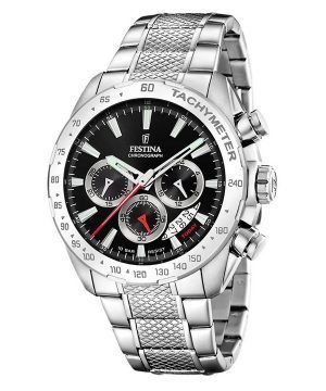 Reloj Festina Chrono Sport de acero inoxidable con esfera negra y cuarzo F20668-4 100M para hombre