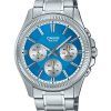 Reloj Casio Enticer analÃ³gico de acero inoxidable con esfera azul hielo y cuarzo MTP-1375D-2A2 para hombre