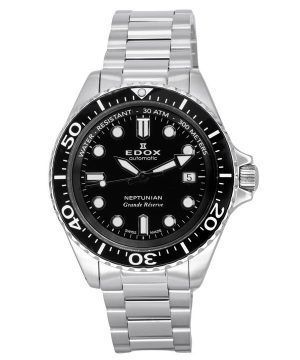 Reloj Edox Neptunian Grande Reserve Date con esfera negra y automático Diver's 80801 3NM NIN 300M para hombre