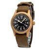 Reloj Hamilton Khaki Field mecánico de bronce con correa de cuero y esfera negra H69459530 para hombre