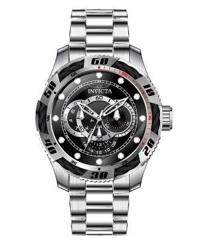 Reloj Invicta Speedway GMT de acero inoxidable con esfera negra y cuarzo 45755 100M para hombre