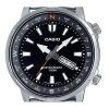 Reloj Casio estándar analógico de acero inoxidable con esfera negra y cuarzo MTD-130D-1A4V 100M para hombre