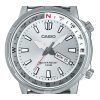 Reloj Casio estándar analógico de acero inoxidable con esfera plateada y cuarzo MTD-130D-7AV 100M para hombre