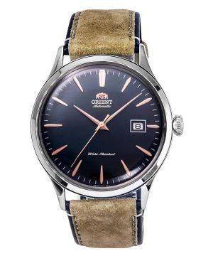 Reloj para hombre Orient Bambino versión 4 correa de cuero de ante clásico esfera azul marino automático RA-AC0P02L10B