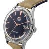 Reloj para hombre Orient Bambino versión 4 correa de cuero de ante clásico esfera azul marino automático RA-AC0P02L10B