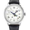 Orient Bambino Versión 9 Fase solar y lunar Correa de cuero Esfera blanca Automático RA-AK0802S10B Reloj para hombre