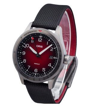 Reloj para hombre Oris Big Crown ProPilot GMT con correa de tela y esfera roja automático 01 798 7773 4268-07 3 20 14GLC 100M