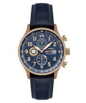 AVI-8 Hawker Hurricane Classic Cronógrafo Regent Correa de cuero azul Esfera azul Reloj de cuarzo AV-4011-0Q para hombre