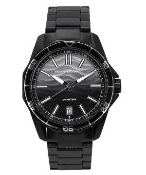 Reloj para hombre Armani Exchange de acero inoxidable negro con esfera gris y cuarzo AX1952 100M