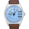 Reloj para hombre Diesel Scraper con correa de cuero y esfera azul de cuarzo DZ2174