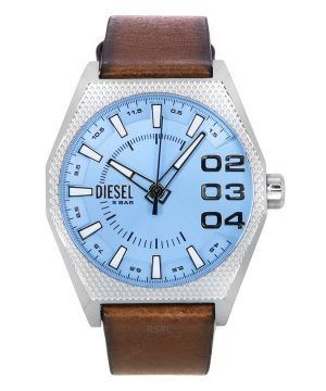 Reloj para hombre Diesel Scraper con correa de cuero y esfera azul de cuarzo DZ2174
