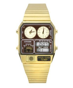 Citizen Reproducción Modelo Analógico Cronógrafo digital Tono dorado Acero inoxidable Esfera marrón Cuarzo JG2103-72X Reloj para