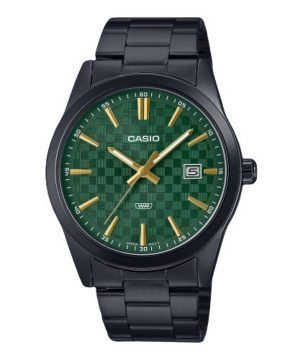 Reloj para hombre Casio MTP-VD03B-3A de cuarzo con esfera verde y acero inoxidable con baño de iones analógico estándar