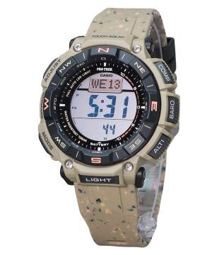 Reloj Casio ProTrek Climber Line digital beige con correa de silicona Tough Solar PRG-340SC-5 100M para hombre