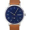 Reloj Skagen Kuppel con correa de cuero marrón y esfera azul de cuarzo SKW6888 para hombre