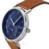 Reloj Skagen Kuppel con correa de cuero marrón y esfera azul de cuarzo SKW6888 para hombre