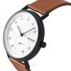 Reloj Skagen Kuppel con correa de cuero marrón y esfera blanca de cuarzo SKW6889 para hombre