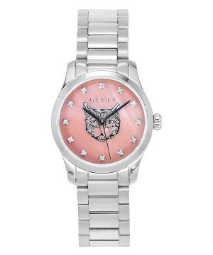 Reloj para mujer Gucci G-Timeless Diamond Accents con esfera de nácar rosa y cuarzo YA1265025