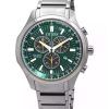 Reloj para hombre Citizen Eco-Drive Super Titanium cronógrafo con esfera verde AT2530-85X 100M