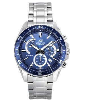 Reloj para hombre Casio Edifice analógico estándar cronógrafo acero inoxidable esfera azul cuarzo EFR-552D-2A 100M