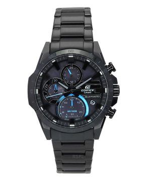 Reloj para hombre Casio Edifice Cronógrafo analógico de acero inoxidable con esfera negra Solar EQS-940DC-1B 100M