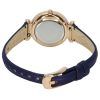 Fossil Carlie Crystal Accents Reloj para mujer ES5295 con esfera plateada y cuero LiteHide azul marino