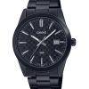 Reloj Casio estándar analógico de acero inoxidable chapado en iones negros con esfera negra y cuarzo MTP-VD03B-1A para hombre