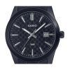 Reloj Casio estándar analógico de acero inoxidable chapado en iones negros con esfera negra y cuarzo MTP-VD03B-1A para hombre