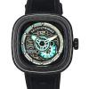 Sevenfriday P-Series Jade Carbon Grey And Blue Skeleton Dial Automatisk PS3/01 SF-PS3-01 100M herreur