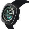 Sevenfriday P-Series Jade Carbon Grey And Blue Skeleton Dial Automatisk PS3/01 SF-PS3-01 100M herreur