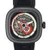 Sevenfriday P-Series Ruby Carbon Grey And Red Skeleton Dial Automatisk PS3/02 SF-PS3-02 100M herreur