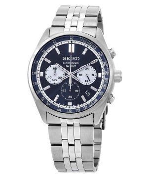 Reloj para hombre Seiko Discover More Cronógrafo de acero inoxidable con esfera azul y cuarzo SSB427P1 100M