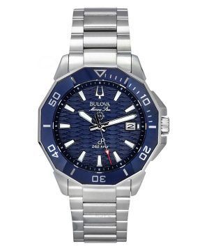 Reloj para hombre Bulova Marine Star Precisionist de acero inoxidable con esfera azul y cuarzo Diver's 96B433 200M