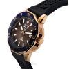 Reloj para hombre Bulova Marine Star con correa de silicona negra y esfera marrón Precisionist Quartz Diver's 200M 98B421